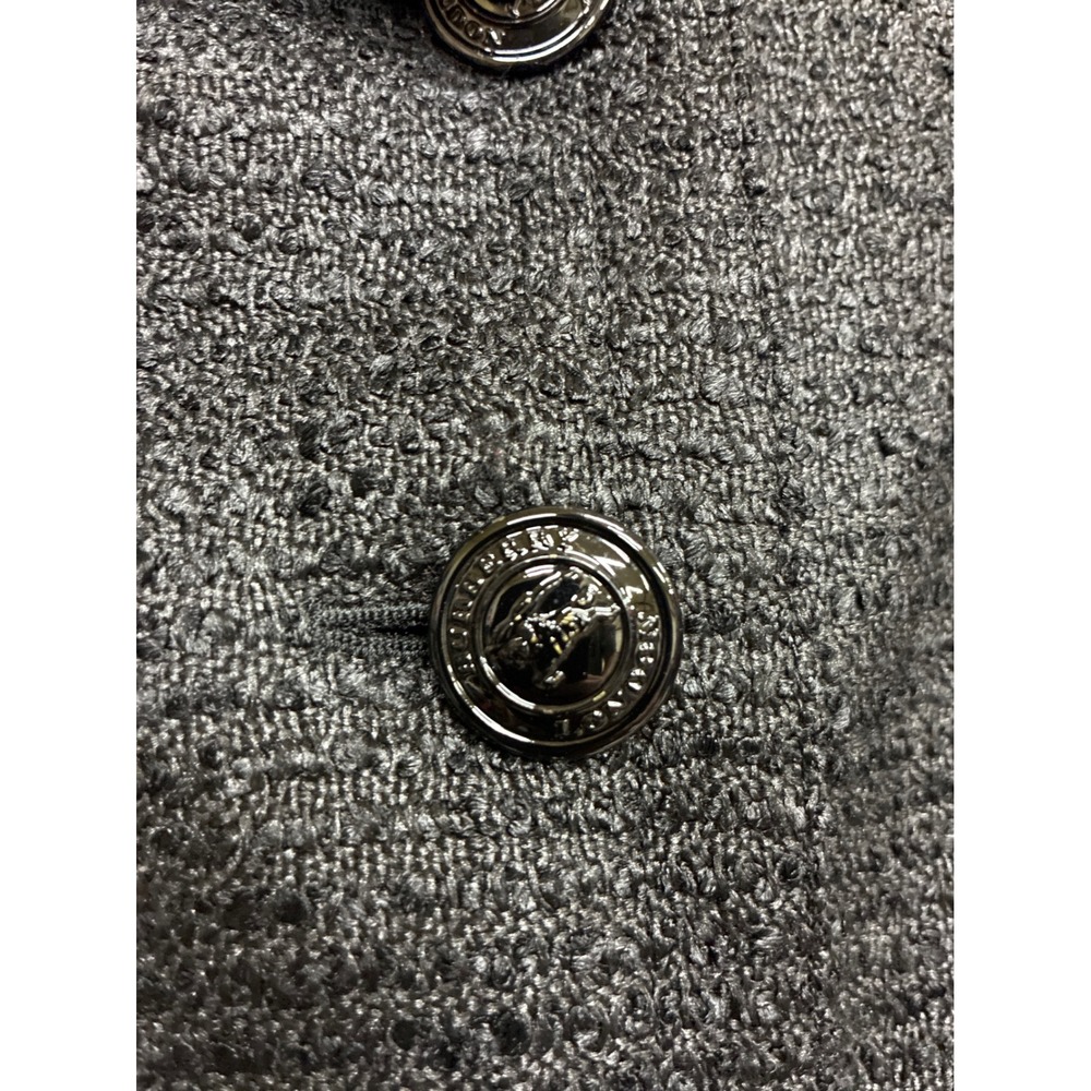 Burberry London Black Tweed Cropped Military Jacket Size 6 Small - Picture 6 of 9